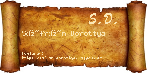 Sáfrán Dorottya névjegykártya